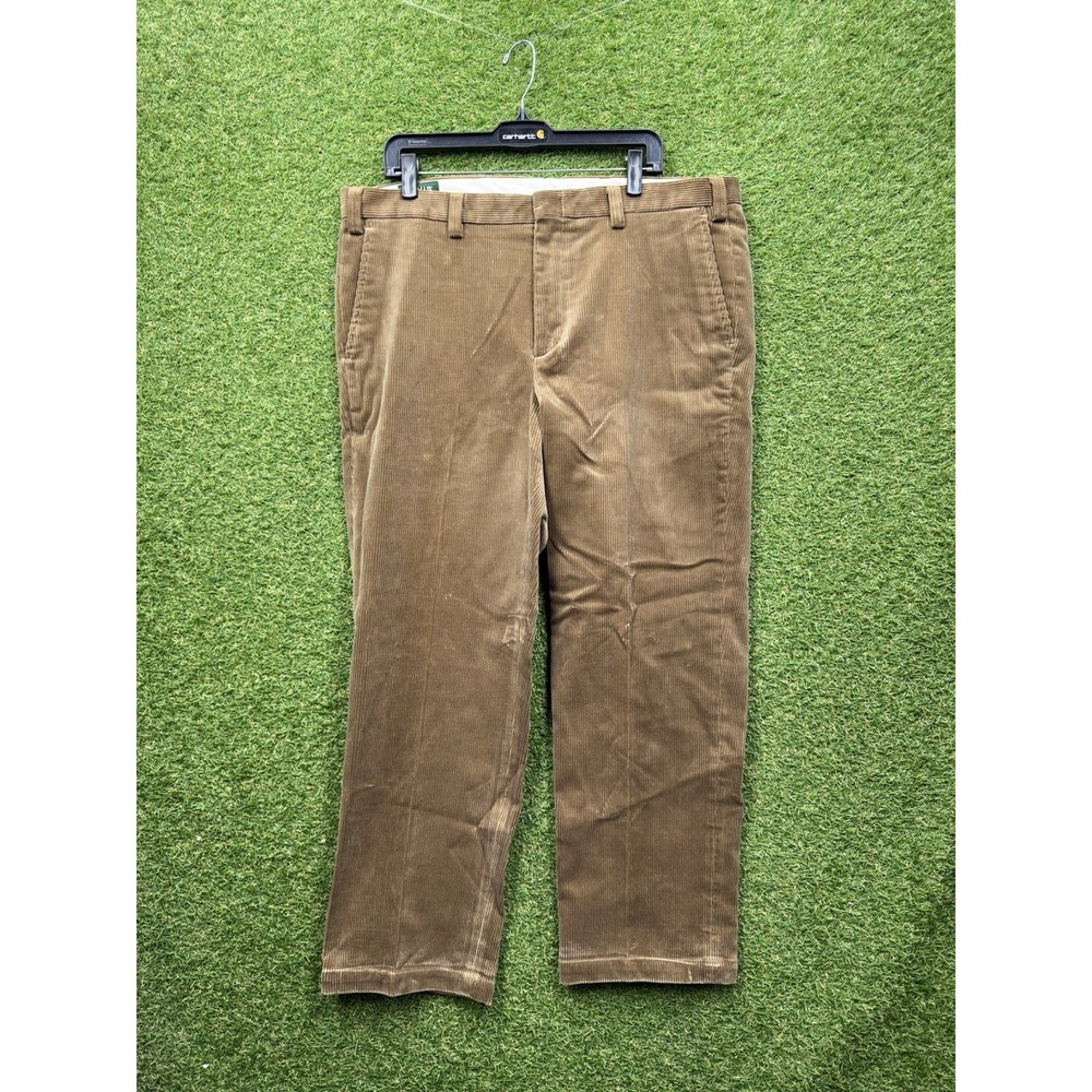 Orvis Pants Mens 38 Brown Corduroy Straight Leg Brisbane Moss Classic Fit Gorp